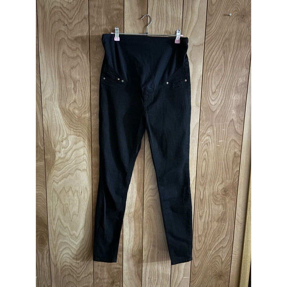 H&M Mama Maternity Super Skinny Jeans Black Over Belly High‎ Rib Size Medium